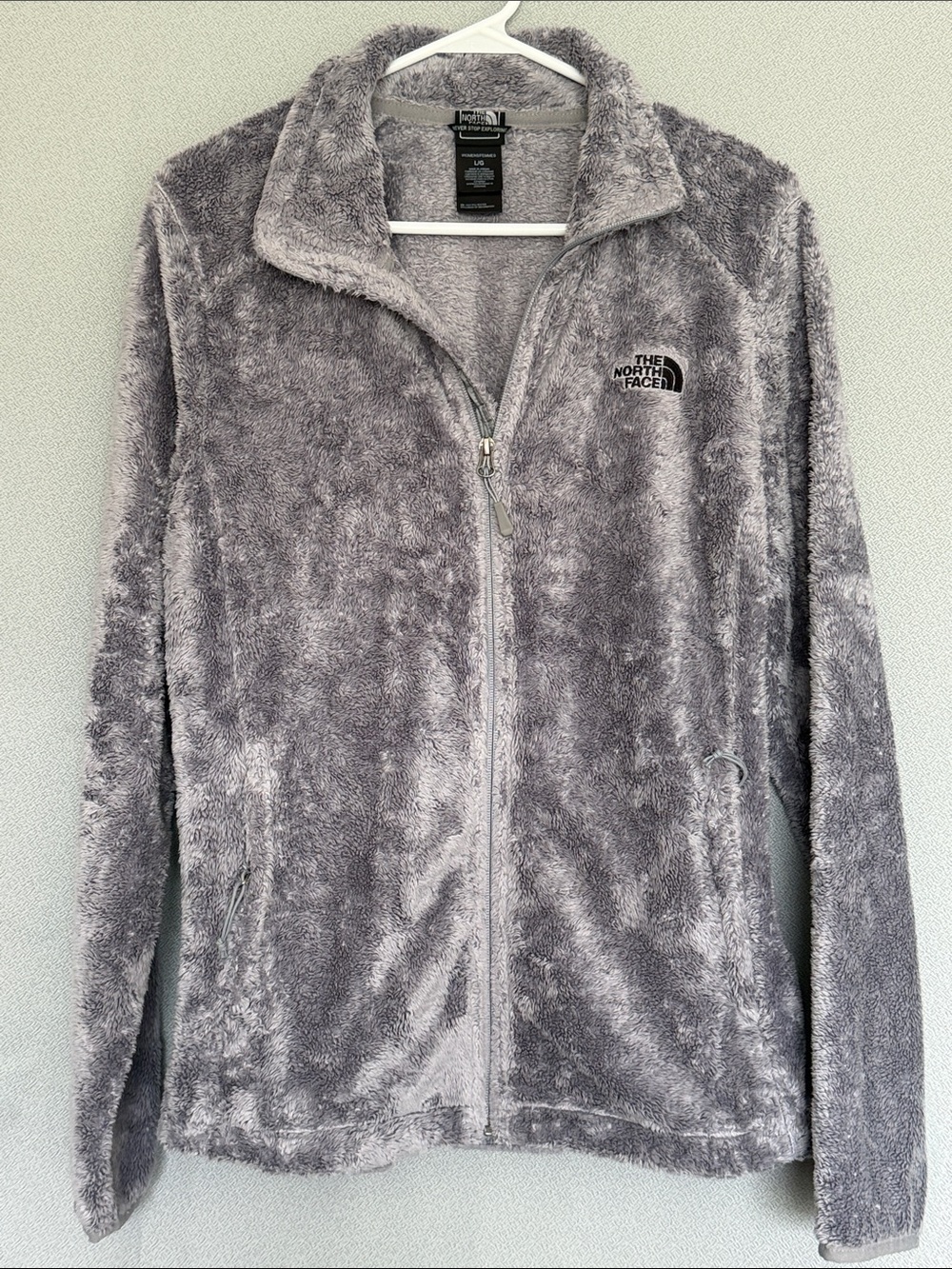 North Face Women's Light Gray Plush Fleece Jacket